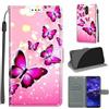 KENHONER Cover Compatibile con Huawei Mate 20 lite, Premium Pelle PU Portafoglio Flip Libro Custodia per Huawei Mate 20 lite [Protezione Completa] - Farfalla