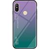 MadBee Cover per Xiaomi Mi Max 3 [con Pellicola Proteggi Schermo],Custodia Protettiva in Vetro Temperato 9H [Motivo in Marmo] + Cornice Paraurti in Silicone Morbido Cover Case (Porpora)