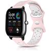 KeeFos 20MM Cinturino per Amazfit T-Rex 3 Pro 44mm/Active 2 Square/Active 2/GTR Mini/GTR 42mm/GTS 4/GTS 4 Mini/3/2e/2 Mini/2/Bip 3 Pro/Bip 3, Cinturino Sportivo in Silicone - Rosa