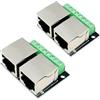 PENGLIN Adattatore a doppia presa Ethernet RJ45, 3,5 mm, connettore a vite a 8 poli, doppia presa per adattatore a 8 pin