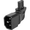 JSADZKJ Adattatore di alimentazione IEC320 da C14 a C7 Maschio a C7 Figura 8 Femmina Connettore di alimentazione ad angolo retto Estensore CA standard 250V2.5A PC portatile Adatper angolato