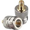 Futheda 2 connettori SMA femmina a N femmina, adattatore jack coassiale tipo SMA a N, cavo coassiale RF, convertitore placcato oro in rame per antenna Wi-Fi a bassa perdita, analizzatore di cavi di