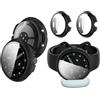 GIOPUEY Cover Compatibile con Google Pixel Watch 4 41mm, [2 Pezzi] Pellicola Protettiva Vetro + Cornice in Plastica Rigida Custodia - Black+Black