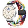 PaceBid 18mm Cinturino per Huawei Watch GT 6 41mm/Watch 5 42mm/GT 5 Pro 42mm/GT5/GT4, Intrecciato Nylon Magnetico Cinturini per Garmin Venu 4 41mm/Venu 3S/2S/Forerunner 265S/255S - Arcobalenoo