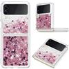 COTDINFOR Custodia per Samsung Galaxy Z Flip 4 Glitter Cover Liquido Brillantini Bumper Case Trasparente Silicone Protettivo Antiurto TPU Cover per Galaxy Z Flip 4 Case Love Oro rosa YBWTLS.