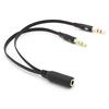 chenyang CY - Cavo splitter audio per microfono e cuffie, doppio da 3,5 mm maschio a femmina singola, per telefono cellulare, tablet e computer portatile, colore: Nero