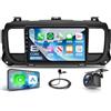 Rimoody 6G+128G 8 Core Android Autoradio per Citroen Jumpy 3/Peugeot Expert/Toyota Proace 2016, 9 Pollici Schermo Carplay Android Auto Senza Fili Bluetooth FM/RDS/EQ/DSP WiFi GPS Panoramica a 360° Retrocamera