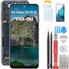 YHX-OU 6.4 Nero Dispay with Frame per Samsung Galaxy S21 FE 5G G990U/G990E/G990B/G990W Display LCD Touch Assemblaggio di Ricambio con Strumento di Installazione + Vetro temperato