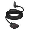 GELRHONR Cavo di prolunga nero con interruttore, 90 gradi, 250 V, 2,5 A, per elettrodomestici, lampade, TV, PC, monitor (2,M lungo)