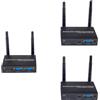 EXVIST Kit extender VGA wireless con 2 ricevitori e uscita HDMI, 1080P@60FPS, codifica H.265, portata 656 piedi, trasmissione VGA-HDMI per PC, laptop, PS4