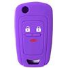 Lage [Portachiave] Guscio Cover Chiave in Silicone per Telecomando Auto Chevrolet 3 tasti (vedere compatibilità nelle foto) Matiz Cruze Aveo Spark Captiva (VIOLA)