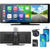 aphqua Auto wireless A-pple Carplay e Android Auto 10,26 pollici:Telecamera posteriore 1080p, Mirror Link, Siri, FM, Bluetooth - Navigazione Drive Mate portatile