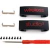 Miruchertter Studio 3 - Connettore di ricambio in metallo per archetto, compatibile con cuffie over-ear wireless Beats Studio 3.0, fascia pieghevole in metallo, kit di riparazione (nero e rosso)