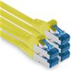 1aTTack.de 1,5 m - CAT.6 - Cavo di rete LAN Ethernet Gigabit RJ45 CAT 6 Cavo patch A 10000 Mbit s Sftp Pimf 500 MHz compatibile con CAT5 CAT6 CAT7 Cat8 giallo - 5 pezzi