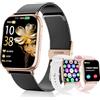 Miecgth Smartwatch Donna 1.83 TFT Orologio Donna con Chiamate Bluetooth Fitness Tracker 120+ modalità Sportive 24H Frequenza Fisiologia Femminile SpO2 IP68 Sonno per iOS Android (Oro Nero)