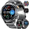 LIGE SMART Smartwatch Uomo Militare con 1000mAh/Torcia LED/2 Cinghie, 1.53HD Smart Watch Orologio con Chiamate, 120+ Modalità Sportive, Cardiofrequenzimetro Sonno, IP68 Smart Watch per Android iOS Nero