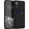 kwmobile Custodia Compatibile con Xiaomi Redmi Note 11 / Note 11S Cover - Back Case Cellulare con Slot Porta Carte - Morbida in Silicone TPU nero matt