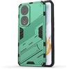 ESTH® Custodia per Honor 90 con Supporto [Compatibile con Supporto Magnetico per Auto] Cover Paraurti PC + TPU, Verde