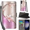 PHINIENLAND Cover per Samsung Galaxy S24 Plus Case PU Pelle Custodia [Kickstand] [Chiusura magnetica] [Slot per Schede], Portafoglio Flip Custodia per Samsung S24 Plus,Rosa