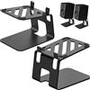 Vaydeer 1 Paio di Supporti per Altoparlanti da Scrivania in Metallo, con Cuscinetto di Assorbimento delle Vibrazioni, Design Speciale Inclinazione, Supporto Audio per Altoparlanti del Computer, Nero