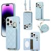 YDIJCYAN Custodia per iPhone 13 Pro, Semi-Automatica [Protezione Cerniera] Protezione Anticaduta in Pelle di Alta Qualità, Con specchio per il trucco,Cover per (blu)