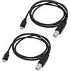 Briny River 2 cavi da micro USB a 5 pin maschio a USB tipo B con funzione OTG per stampante scanner pianoforte elettronico, 1 m