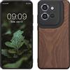 kwmobile Custodia Compatibile con Motorola Edge 60 Neo/Edge 50 Neo/ThinkPhone 25 Cover - Protezione in Legno per Smartphone - Back Case con Bumper in Silicone TPU - Marrone Scuro Legna