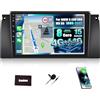 CAMECHO 【4+64G 8-Core】CAMECHO Android 13 Autoradio per BMW 5 E39 E53 M5 X5 (1996-2007) con Carplay Android Auto Navi, Autoradio Doppio din con Schermo 9 Pollici, Bluetooth FM/RDS Mirror Link DSP