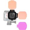 Nitescuba Confezione da 3 filtri subacquei per GoPro Hero 8/9/10/11/12, custodia protettiva impermeabile per immersioni subacquee, rosso, rosso chiaro, magenta
