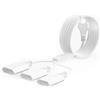 AOUOO Cavo di alimentazione con spina piatta, cavo di alimentazione 2 m, spina europea 3 in 1 tipo C su presa europea, 0,75 mm², max. 2,5 A/250 V, per casa, TV, bianco