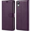 VEGOSCASE Custodia per iPhone Xr, Custodia a Libro in PU Pelle, Cover a Libro Magnetica [Blocco RFID] Portafoglio con Slot per Schede per iPhone Xr, Viola