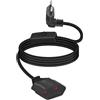 GELRHONR Cavo di prolunga nero con interruttore, 90 gradi, 250 V, 2,5 A, per elettrodomestici, lampade, TV, PC, monitor