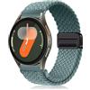 PaceBid 20mm Intrecciato Cinturino per Samsung Galaxy Watch 7/6/5/4 40mm, 44mm/Watch FE/Watch 6 Classic 43mm, 47mm, Nylon Sportivo Magnetico Elastico Watch Band per Galaxy Watch 42mm - Verde