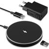 Synclum Caricatore Wireless Magnetico 15W per Phone con Alimentatore USB-C 20W e Cavo da 1 m, Ricarica Rapida Compatibile con Phone 17/16/15/14/13/12 e AirP ods, Base Magnetica Portatile