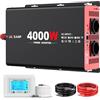 OLTEANP 4000W Inverter 12V a 230V Inverter a Onda Sinusoidale Modificata con 2 Uscite AC, Porta Type-C da 30W, Porta USB da 3.1A, Telecomando su Schermo LCD, Convertitore di Corrente per Camion, Casa, Veicoli