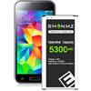 HUAENG Batteria Galaxy S5, 7800mAh (fino a 3 volte la potenza della batteria extra) Galaxy S5 sostituzione estesa della batteria con custodia di protezione nera per Samsung Galaxy S5 I9600 G900 G900P G900V