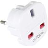 OcioDual Adattatore UK Ita, Adattatore Presa UK, Spina Inglese, Regno Unito all'UE, Adattatori Prese Inglesi, Spina da Viaggio, Convertitore da 3-pin a 2-pin, Presa UK Italiana, Bianco