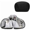 kwmobile Organizer Cavi da Viaggio - Cover Power Bank - Borsa Accessori Elettronici - Pochette con Cerniera - Custodia Pelle PU - 3 Scomparti e 9 Tasche - nero