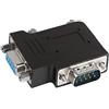 QIANRENON RS232 DB9 90 Gradi Adattatore DB9 Maschio a Femmina Retto Angolo Extender 9Pin RS232 Seriale L Forma Connettore, per Seriale Comunicazione Modem Stampanti Scanner (Curva Sinistra)