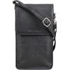 STILORD Imola Borsa porta cellulare in vera pelle vintage Tracolla compatta unisex marsupio crossbody per uomo e donna Colore:nero