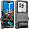 ZLiME Custodia Impermeabile 7,0 Pollici per Cellulare Subacquea per Nuoto - Compatibile con iPhone 16e 16 16 Pro 15 15 Pro 14 Pro Samsung S25 S24 S23 (Black Gray)