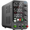 Jesverty Alimentatore da laboratorio (0-60V, 0-5A) DC regolabile con modalità di ricarica intelligente, ricarica rapida USB e Type-C da 20W, manopola encoder, interruttore di uscita Jesverty SPS-6005C