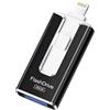 SUDEHO Cle USB 256 GB, Chiavetta USB per iPhone MFI certificata 4 in 1 chiave per iPhone/Android/Tipo C e PC, Cle USB C Photo Stick Memoria esterna per archiviazione foto, video, file, colore: Nero