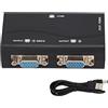 Vikye Splitter HD VGA, Splitter Schermo 1 in 2 Uscite 250 MHz Splitter Video 1920x1440 1080P Alimentato Tramite USB per la Duplicazione dello Schermo