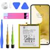 HUAENG Batteria di ricambio per Galaxy S22, 5200 mAh EB-BS901ABY per S22 5G SM-S901 S901B S901E S901F S901N S901U S901W S9010 con kit di attrezzi di riparazione