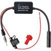RRICHH Amplificatore di Segnale Radio Antenna Auto FM AM - Booster 12V Con Adattatore Din, Nero