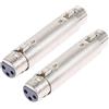 PNGKNYOCN Accoppiatore XLR da femmina a femmina, adattatore per cavo microfono XLR a 3 pin per cambio di genere (confezione da 2)