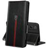 MAMA MOUTH Cover Per RedMagic 10 Air, Custodia Flip Pelle Portafoglio, Magnetica Libro Slot Schede Cover, Silicone TPU Bumper Wallet con Supporto Antiurto Case Per RedMagic 10 Air Nero Profondo