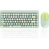 Jectse Tastiera e Mouse Wireless 2,4 GHz - Combo Ergonomico Con Tastiera Retrò Per Macchina Da Scrivere e Mouse 1200 DPI - Per Computer (Verde)