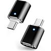 BORLTER CLAMP Adattatore USB C a USB 3.0 (2 Pezzi), Adattatore Tipo C a USB-A 3.0 OTG Compatibile con MacBook, USB-C Smartphone e Tablet e Altri Dispositivi USB Tipo C (Nero)